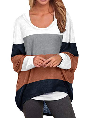 ZANZEA Womens Batwing Sleeve Off Shoulder Loose Oversized Baggy Tops Sweater Pullover Casual Blouse T-Shirt As Picture1 XL