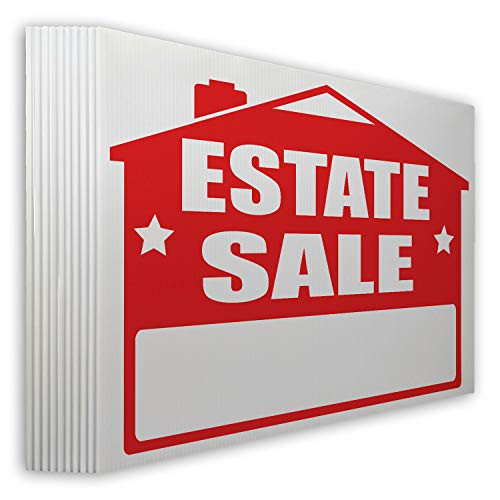 10 Pack Estate Sale Lawn Sign Kit with  Giant Arrow Stickers  10