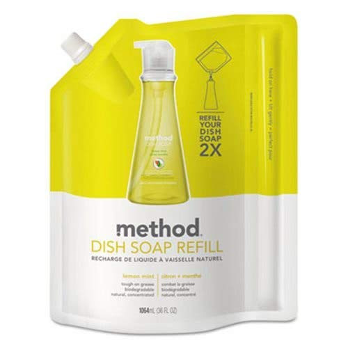 Method 01341 Dish Soap Refill Lemon Mint 36 oz Pouch 6 Carton