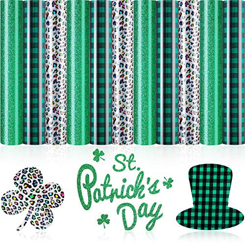 11 Sheets St Patricks Day Green Heat Transfer Vinyl Glitter Heat Transfer Vinyl HTV Buffalo Plaid Leopard Iron on Vinyl for Fabrics T-Shirts Clothes Green Black Green Leopard 11 Sheets St Patricks Day Green Heat Transfer Vinyl Glitter Heat Transfer Vinyl HTV Buffalo Plaid Leopard Iron on Vinyl for Fabrics T-Shirts Clothes Green Black Green Leopard