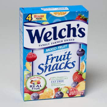 Welchs Fruit Snack 4 count 0.9 oz Pouch Mixed Fruit Case of 20