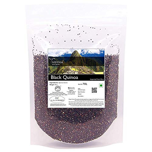 Gluten Free Peruvian Black Quinoa Grain 750gms  26.45 oz  Pouch Imported from Peru by Tassyam