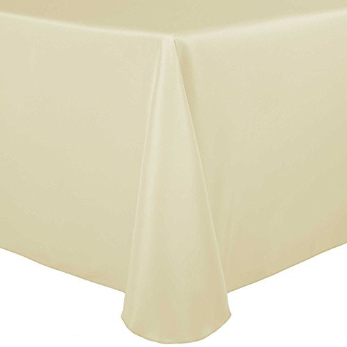 Ultimate Textile 60 x 102-Inch Oval Polyester Linen Tablecloth Tan Beige