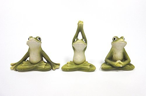 Pacific Giftware Zen Garden Inner Peace Yoga Frogs Set of 3 Figurine Collectible Sculpture Mini Garden Decor 2.5 inch Tall