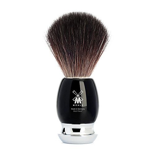 MUHLE VIVO Black Fibre Shaving Brush - Creates Rich Lather of Soap or Cream