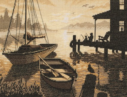Dimensions Peaceful Silhouette Counted Cross Stitch Kit, 13"X10" 14 Count