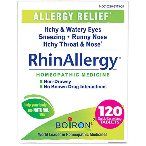 Boiron Rhinallergy Allergy Relief Homeopathic Medicine for Sneezing Runny Nose Itchy Throat and Nose Non-Drowsy 120 Tablets 120 Count Boiron Rhinallergy Allergy Relief Homeopathic Medicine for Sneezing Runny Nose Itchy Throat and Nose Non-Drowsy 120 Tablets 120 Count
