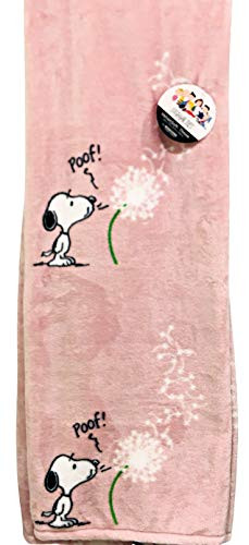 Peanuts Gang Snoopy Spring Pink Velvet Soft Plush Throw Blanket   Wishing on Dandelions Poof by Berkshire   50 inch  x 70 inch