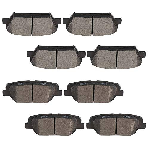 Front Rear Ceramic Brake Pads Kits 8pcs fit for 2010-2012 for Hyundai Santa Fe 2013-2014 for Hyundai Santa Fe Sport 2011-2014 for Kia Sorento