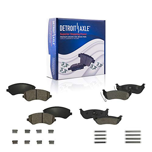Detroit Axle - Front and Rear Ceramic Pads w Hardware REPLACEMENT FOR 2003 2004 2005 2006 2007 Jeep Liberty Detroit Axle - Front and Rear Ceramic Pads w Hardware REPLACEMENT FOR 2003 2004 2005 2006 2007 Jeep Liberty