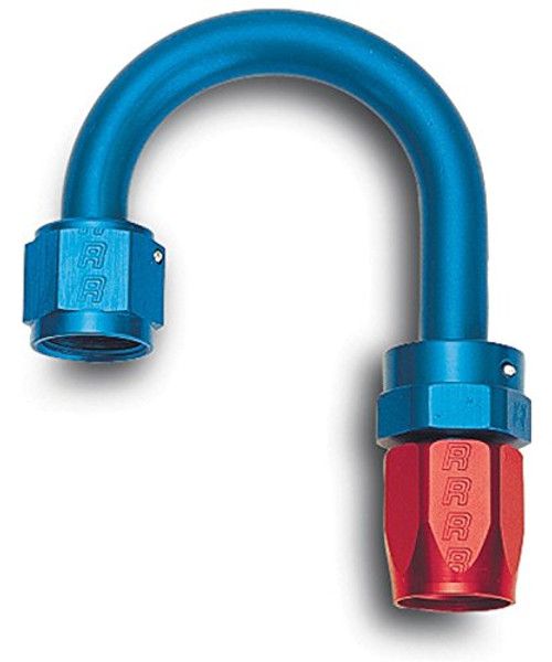 Edelbrock/Russell 613270 Red/Blue Anodized Aluminum 180-Degree Standard Radius Swival Hose End