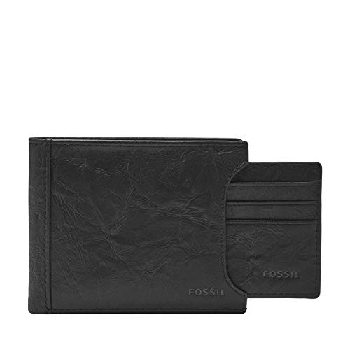 Fossil Mens Neel Leather Bifold Wallet Black