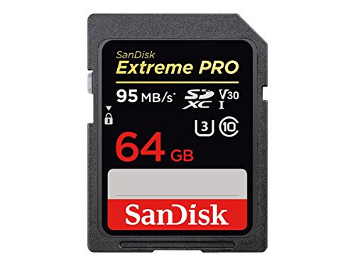 Sandisk Extreme Pro - Flash Memory Card - 64 GB - SDXC UHS-I - Black Gray Red White Yellow