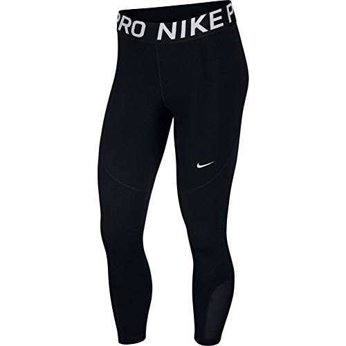 Nike Womens Pro Crop Tights Training Pants AO9972-010 Size L Black White