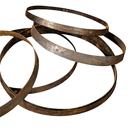 Authentic Whiskey Bourbon Barrel Bands Rings  Set of 6
