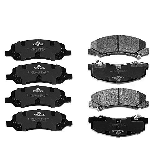 YXPCARS Front  and  Rear Ceramic Brake Pads for BUICK LUCERNE 2006-2011 V8 Models CADILLAC DTS 2006-2011 EXCLUDING Hearse or Limousine Models