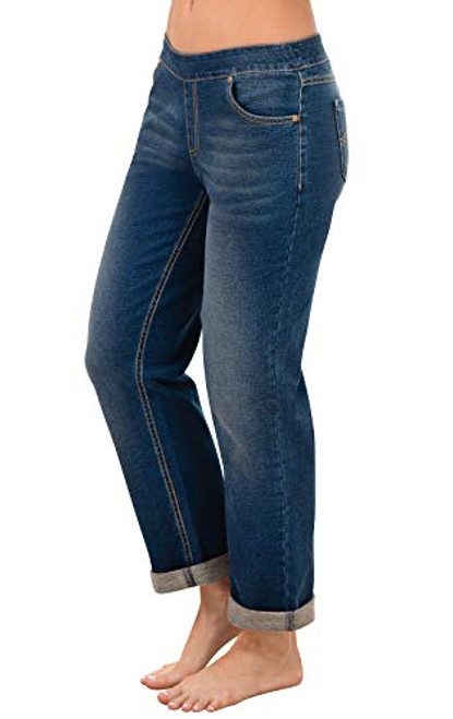 PajamaJeans Womens Stretch Jeans Denim - Loose Jeans for Women Blue S