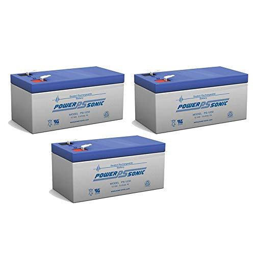 Power Sonic PS-1230 12V 3AH Battery Replaces CFP 2 4 8 Zone Fire Panel - 3 Pack
