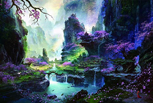 Losmmney 1000 Pieces Wooden Jigsaw Puzzles Mountain Stream Waterfall Landscape Adult Puzzles Toy Challenge Brain Game Kids Adults Toys Wooden Jigsaw Puzzles