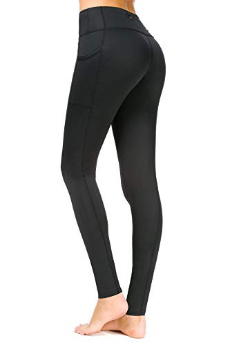 Munvot Womens Workout Pants Exercise Fitness Leggings Running Yoga Pants with Pocket M Black
