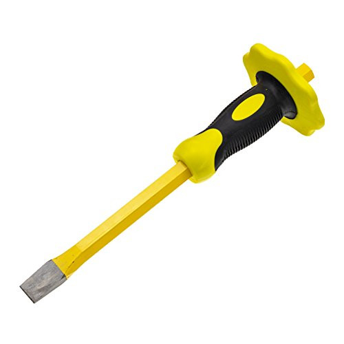 Finder 12-Inch Heavy Duty Flat Chisel With Hand Protection, Flat Head, Demolishing/Masonry/Carving/Concrete Breaker Chisels