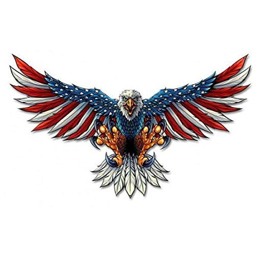 United States Bald Eagle with Flag Wings - Bald Eagle American Flag Wall Decor 3D Wall Art Home Decor for Use Indoors or Outdoors
