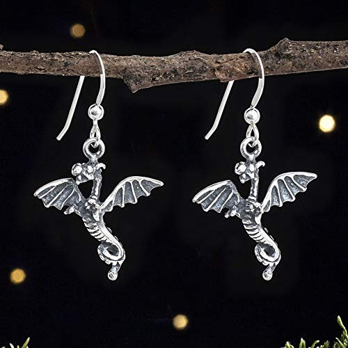Sterling Silver Little Dragon Earrings - Handmade Solid .925