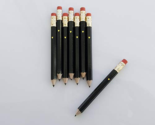Black Pencil Set of 24 Gold Foil Mini Pencils Wedding Bridal Shower Pencils Baby Shower Pencils