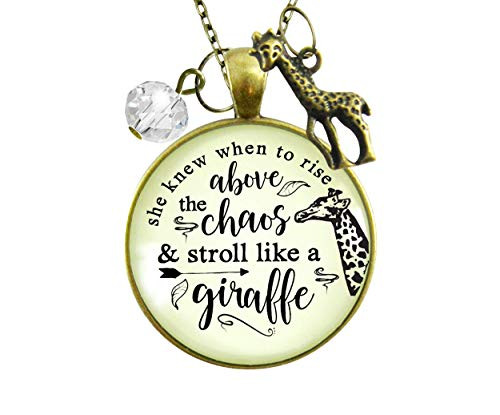 Gutsy Goodness 24 inch Giraffe Necklace She Knew Rise Above Chaos Friendship Quote Jewelry Gutsy Goodness 24 inch Giraffe Necklace She Knew Rise Above Chaos Friendship Quote Jewelry