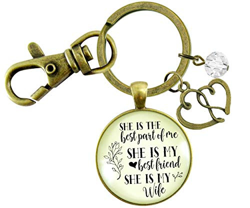 Gutsy Goodness Love My Wife Keychain She Is The Best Part of Me From Husband Wedding Gift Anniversary Jewelry