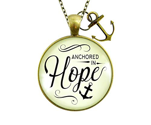 Gutsy Goodness 24 inch Anchored in Hope Necklace Nautical Theme Faith Words Determination Charm Jewelry Gutsy Goodness 24 inch Anchored in Hope Necklace Nautical Theme Faith Words Determination Charm Jewelry