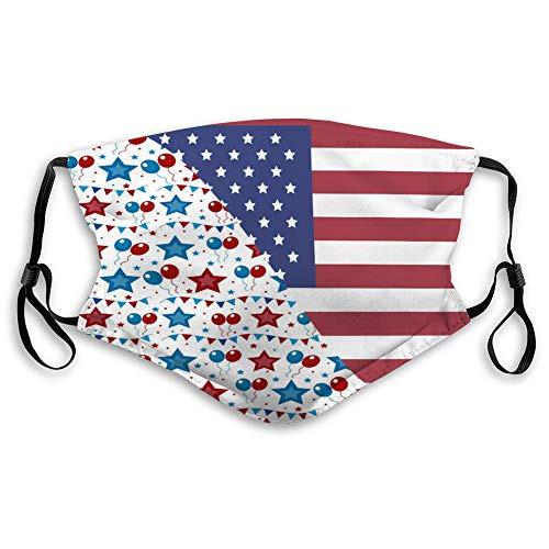 NYNELSONG Safety Cover Reusable Outdoor Covers American USA Flag Seamless Patterns Independence Printed Cover NYNELSONG Safety Cover Reusable Outdoor Covers American USA Flag Seamless Patterns Independence Printed Cover