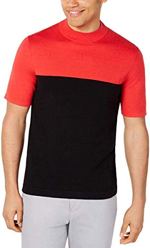 Alfani Mens Colorblock Pullover Sweater Red XL