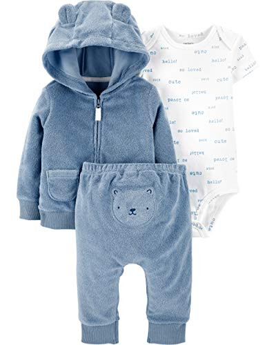 Carters 3-Piece Baby-boy Little Jacket Set  Blue White Bear 3m