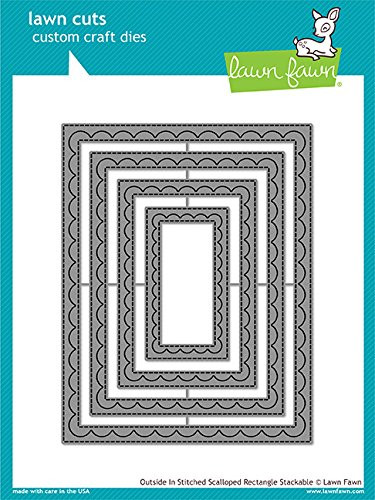LAWN FAWN Cuts Stackables Dies: Outside-In Stitched Scalloped Rectangle (LF1505)