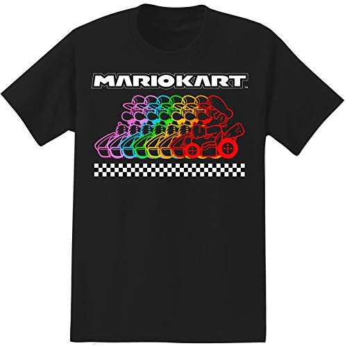 Nintendo Mens Video Gameboy Shirt - Mario Luigi Zelda Kirby and Donkey Kong Vintage Tee  Black Mario Kart X-Large