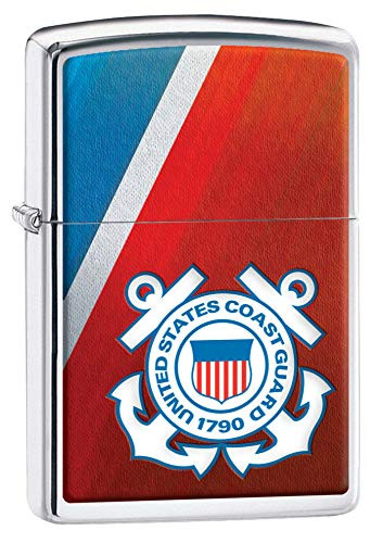 Zippo USCG Anchor Seal High Polish Chrome Pocket Lighter One Size