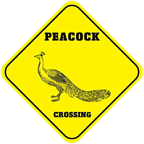 Fastasticdeals Peacock Crossing Funny Metal Aluminum Novelty Sign