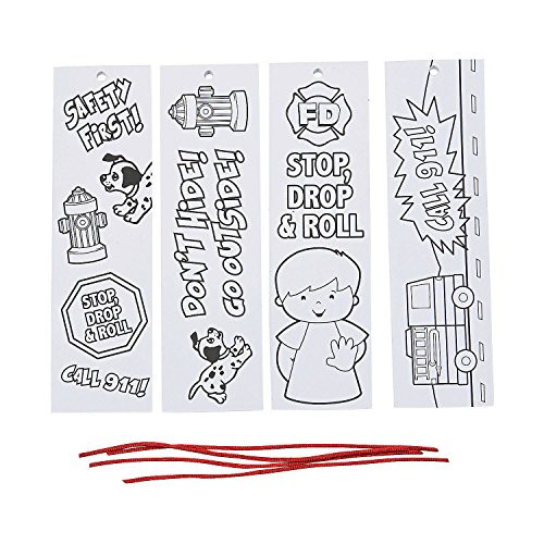 Fun Express Cyo Fire Safety Bookmark - 12 Pieces - Educational and Learning Activities for Kids Fun Express Cyo Fire Safety Bookmark - 12 Pieces - Educational and Learning Activities for Kids