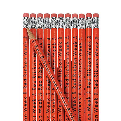 Red Ribbon Week Pencils set of 24 Drug Free Week Supplies Red Ribbon Week Pencils set of 24 Drug Free Week Supplies