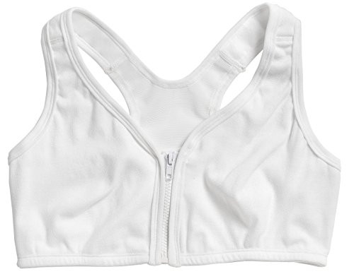 EasyComforts Style Front Zip Mesh Back Bra White 40 D E