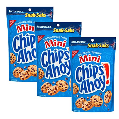 Chips Ahoy Mini Chcolate Chip Cookies 8-Ounce Snak-Saks  Pack of 3