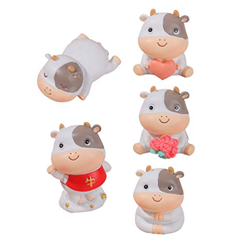 Yardwe 5pcs Resin Animals Figurines 2021 Chinese Zodiac Ox Year Toys Ox Statue Cow Cake Toppers Mini Dollhouse Figurines Fairy Garden Bonsai Micro Landscape Table Decorations Yardwe 5pcs Resin Animals Figurines 2021 Chinese Zodiac Ox Year Toys Ox Statue Cow Cake Toppers Mini Dollhouse Figurines Fairy Garden Bonsai Micro Landscape Table Decorations