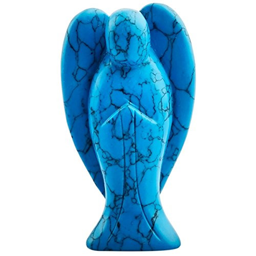 mookaitedecor Blue Howlite Turquoise Crystal Pocket Guardian Angel Figurine Carved Gemstone Healing Statue 3 inch mookaitedecor Blue Howlite Turquoise Crystal Pocket Guardian Angel Figurine Carved Gemstone Healing Statue 3 inch