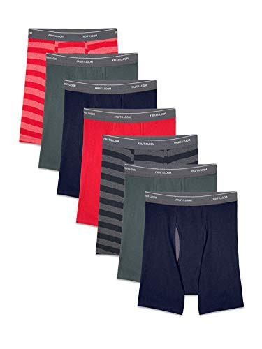 Fruit of the Loom Mens Coolzone Boxer Briefs  Assorted Colors  7 Pack - Stripe Solid Small