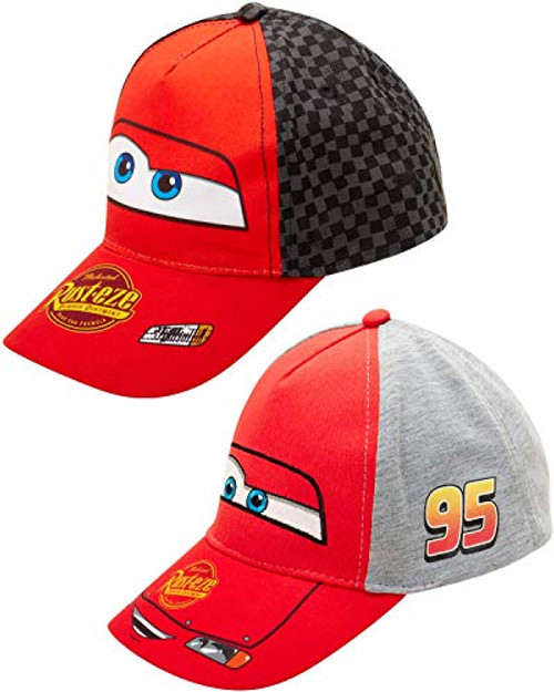 Disney Boys Cars Lightning McQueen Cotton Baseball Cap 2 Pack Cars Black and Grey Ages 2-4 Disney Boys Cars Lightning McQueen Cotton Baseball Cap 2 Pack Cars Black and Grey Ages 2-4