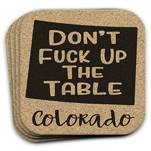 Colorado State Gift Souvenir 4pc Cork Coaster Set