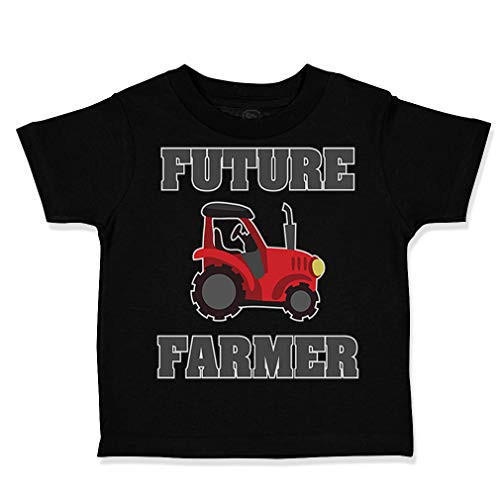 Custom Toddler T-Shirt Future Farmer Farming Style B Cotton Boy  and  Girl Clothes Funny Graphic Tee Black Design Only 2T