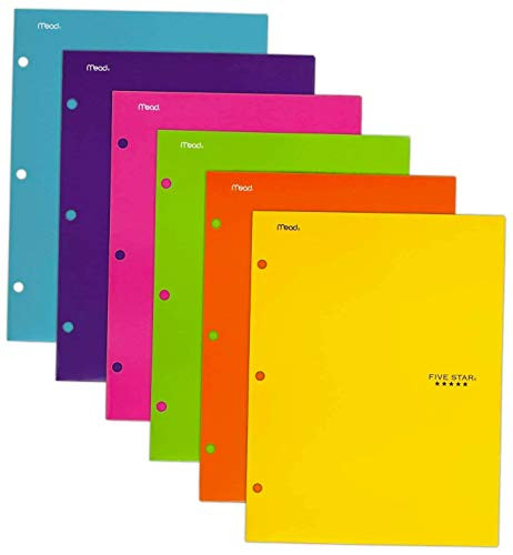 Five Star 4 Pocket Folders 2 Pocket Folders Plus 2 Additional Pockets Assorted Colors 6 Pack  38056  - 1 Pack