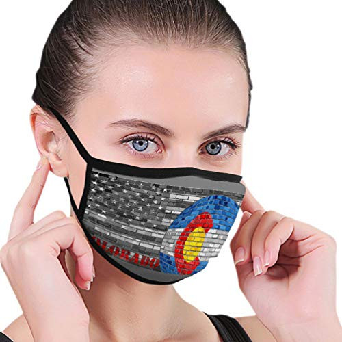 Reusable Nose Clip Scarf decoration Adjustable Outdoor Covers colorado flag on the grey usa flag background Safety Covers